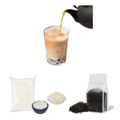 GENERICO - Pack Bubble Tea 2u Te Negro y Perlas de Tapioca Blanca