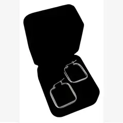 GENERICO - Argollas Mujer Cuadradas Regalo Novia Mamá Plata 950