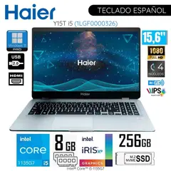 HAIER - Laptop Y15T I5 Intel Corei5-1135G7 8GB RAM 256GB SSD 15.6"  FHD Intel Iris Xe 1LGF0000326