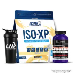 APPLIED NUTRITION - Iso XP 1 kg Proteina Isolatada - Vainilla + Creatina Ultimate Nutrition 300 g + Shaker
