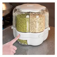 GRETAIL - Dispensador Giratorio De Menestras Arroz Flor De 6kg Blanco