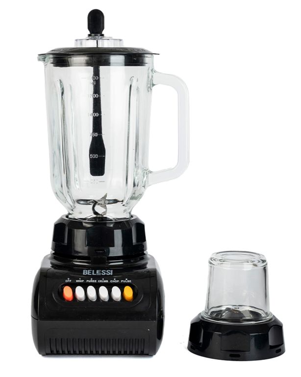 Licuadora 4 velocidades + Pulso - 300W 1.5L, Vaso de Vidrio y Vaso Picador con Espátula