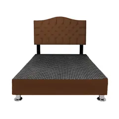 MUEBLES MACRUMO - Cama tapizada Varsovia - 1.5 Plz - Color Marrón