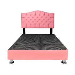 MUEBLES MACRUMO - Cama tapizada Varsovia - 1.5 Plz - Color Rosado
