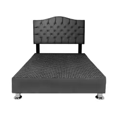 MUEBLES MACRUMO - Cama tapizada Varsovia - 2 Plz - Color Plomo