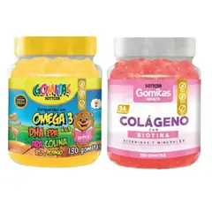 GENERICO - PACK 2 GOMITAS OMEGA 3 NIÑOS + COLAGENO ADULTOS 130 UND