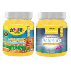 GENERICO - PACK 2 GOMITAS VITAMINAS PARA NIÑOS + GOMITAS VALERIANA ADULTOS 260UND