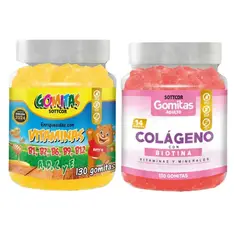 GENERICO - PACK 2 GOMITAS VITAMINAS PARA NIÑOS + COLAGENO ADULTOS 130 UND