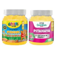 GENERICO - PACK 2 GOMITAS VITAMINAS PARA NIÑOS + PITAHAYA ADULTOS 130 UND