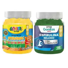 GENERICO - PACK 2 GOMITAS VITAMINAS PARA NIÑOS + ESPIRULINA ADULTOS 260 UND