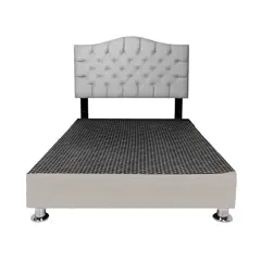 MUEBLES MACRUMO - Cama tapizada Varsovia - 1.5 Plz - Color Gris Claro