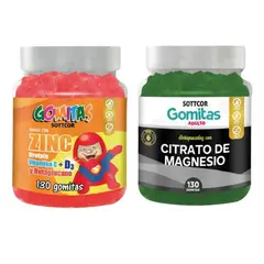 GENERICO - PACK 2 GOMITAS ZINC OROTATE NIÑOS + GOMITAS CITRATO DE MAGNESIO