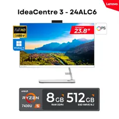 LENOVO - TODO EN UNO LENOVO/ 23.8"FHD,IPS/ Ryzen 5 7430U/ 8GB DDR4/ 512GB SSD/ Win11 Home