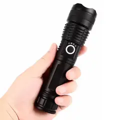 SEISA - Linterna LED P50 con Zoom Telescópico y Luz Blanca