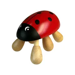 GENERICO - CEPILLO MASAJEADOR DE MADERA EN FORMA DE MARIQUITA