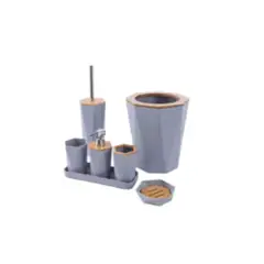 GENERICO - SET DE ACCESORIOS PARA BAÑO GRIS