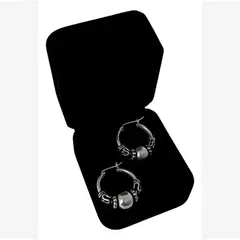 GENERICO - Argollas Mujer Bombita Regalo Novia Mamá Plata Quemada 950