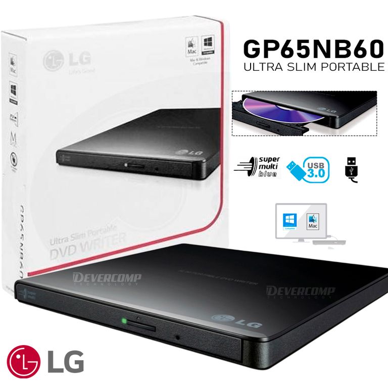 Grabador DVD Super Multi GP65NB60 Slim USB