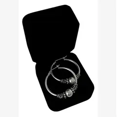 GENERICO - Argollas Mujer Medianas Bombita Regalo Novia Mamá Plata 950