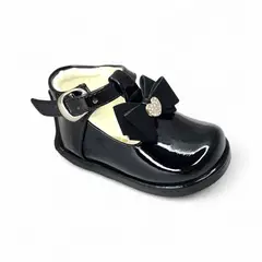 GENERICO - Zapato Charol pibe semi-ortopédico Lazo con Corazón para bebé niña