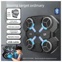 GENERICO - Máquina de Boxeo Inteligente con Guantes Luces LED Bluetooth