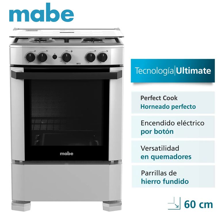 Cocina a Gas 4 Hornillas Inoxidable CMP6012AG1