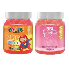 GENERICO - PACK 2 GOMITAS ZINC OROTATE NIÑOS 130UND + GOMITAS AGUAJE BBL 130UND