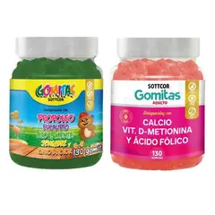 GENERICO - PACK 2 GOMITAS PROPÓLEO NIÑOS 130UND + GOMITAS CALCIO 130UND