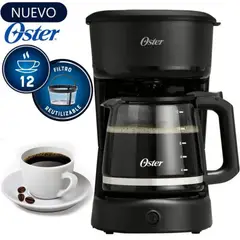 OSTER - Cafetera 12 Tazas de Filtro reutilizable BVSTDCS121B