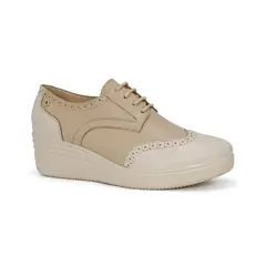 PAR&SS - Zapatos Oxford De Cuero Mujer KA25Q1-KM044 Hueso