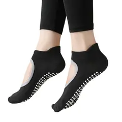 GENERICO - Medias Antideslizantes Open Top Marinera Danza Yoga Pilates Fitbox