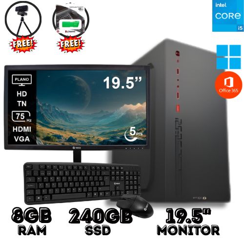 PC DE ESCRITORIO CORE I5 8GB RAM 256GB SSD CON MONITOR