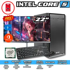 INTEL - PC DE ESCRITORIO CORE I5 8GB RAM 256GB SSD CON MONITOR 22PULGADAS