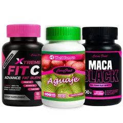 CURVY FRUIT - Fit N Curvy Aguaje + Black Maca + Fit C Xtreme Glúteos Energía y Quema Grasa