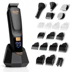 VARIOS - Rasuradora Eléctrica Olov Todo en 1 con Base de Carga USB 21 Piezas