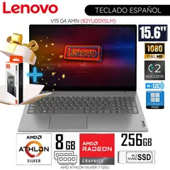 LENOVO - Laptop V15 G4 AMN AMD Athlon Silver 7120U 8GB RAM 256GB SSD 15.6"  FHD WIN11 82YU00X5LM