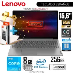 LENOVO - Laptop V15 G4 IRU Intel Core i3-1315U 8GB RAM 256GB SSD 15,6 pulg FHD - 83A100ELLM