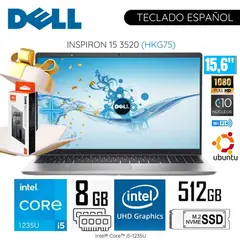 DELL - Laptop Inspiron 15 3520 Intel Corei5-1235U 8GB RAM 512GB SSD 15.6" FHD Ubuntu
