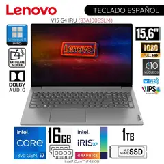 LENOVO - Laptop V15 G4 IRU 15.6"  FHD Intel Core i7-1355U 16GB RAM 1TB SSD 83A100ESLM