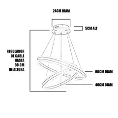 GENERICO - Lámpara Colgante Led White Ginebra
