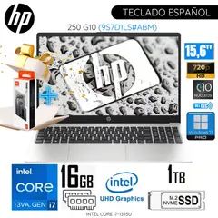 HP - Laptop 250 G10 Intel Core i7-1355U 16GB RAM 1TB SSD 15.6" HD 9S7D1LS + Audifonos