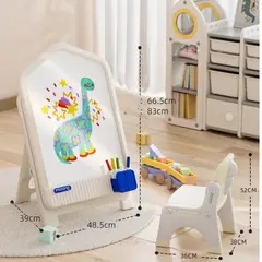 GENERICO - Pizarra magnética para niños plegable azul