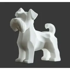 GENERICO - ADORNO EXCLUSIVO SCHNAUZER BLANCO 23cm x 13cm x 23cm