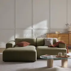 GENERICO - Sofá Izquierdo Seccional Esquinero 3 Plz Gala Tejido - Verde Oliva