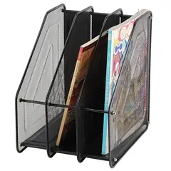 GENERICO - Organizador metálico 3 rejillas de Documentos de escritorio