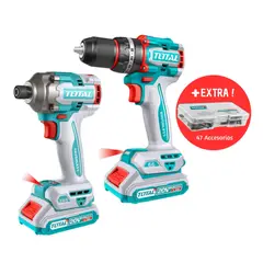 TOTAL TOOLS - Taladro Percutor inalambrico Atornillador de Impacto Brushless 20V