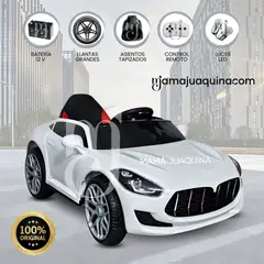 BMW - Carro a Batería para Niño «MASERATI GOLD» Licensed White