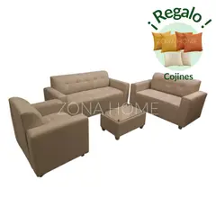GENERICO - Juego de Sala Prada 3-2-1 - Beige + Mesa de Centro