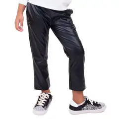 MODA BY ATHENA - Pantalón de cuerina para niñas