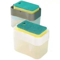 GENERICO - Dispensador de Ayudin Liquido Lavavajillas Porta Esponja Cocina